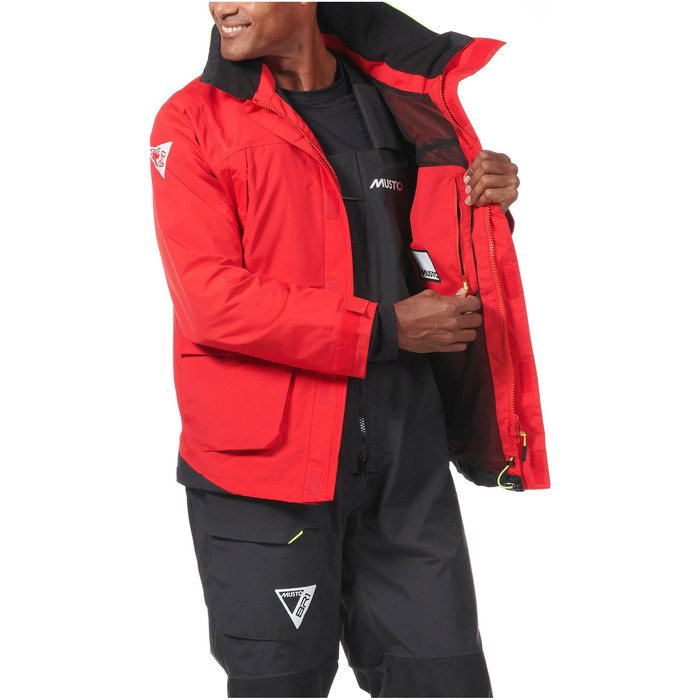 2024 Musto Mens BR1 Channel Sailing Jacket & Trouser Combi Set 82399B - True Red / Black